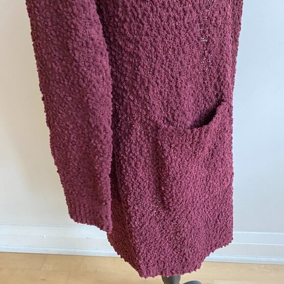 BOBBEAU BNWT Burgundy Boucle Cardigan Pockets - Picture 5 of 9